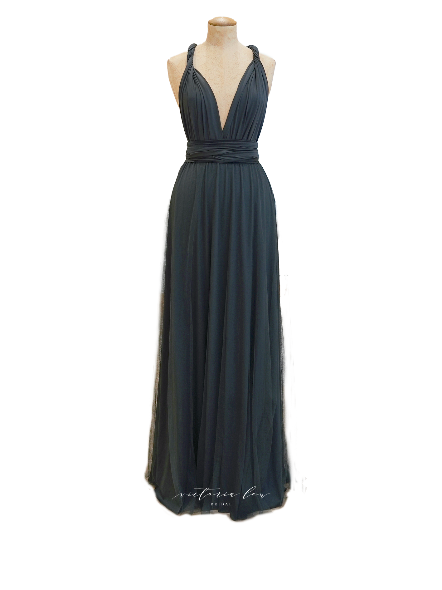 Matching Tie Swatch - Charcoal Dress from Victoria Lou Bridal