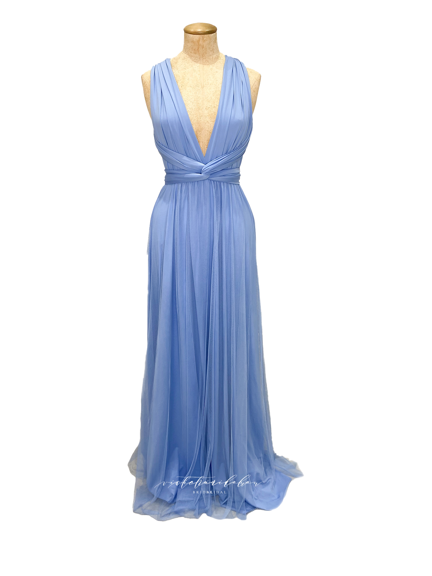 Matching Tie Swatch - Cloudy Blue Dress from Victoria Lou Bridal