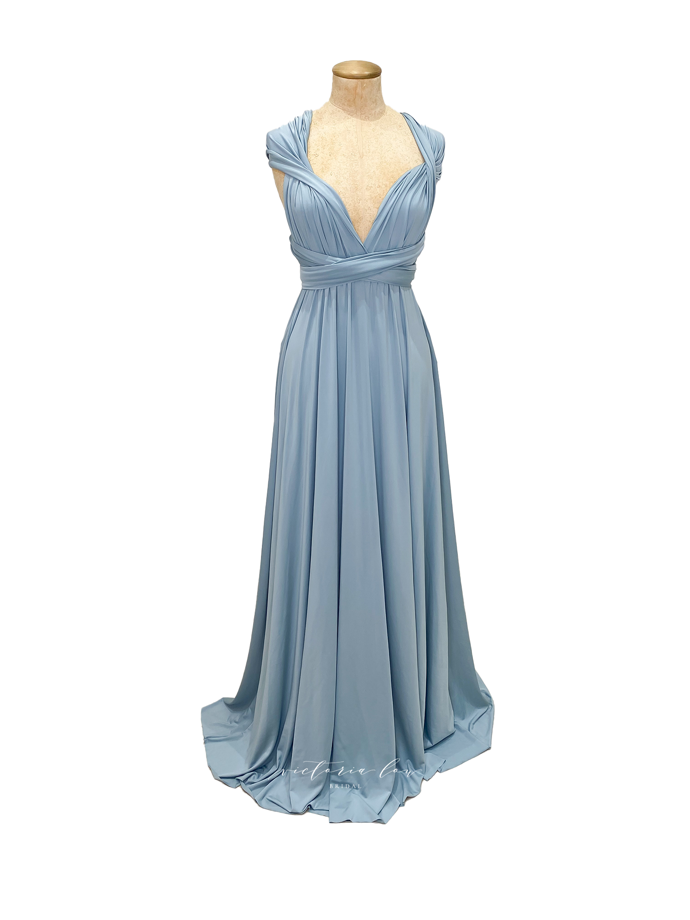 Matching Tie Swatch - Dusty Blue Dress from Victoria Lou Bridal