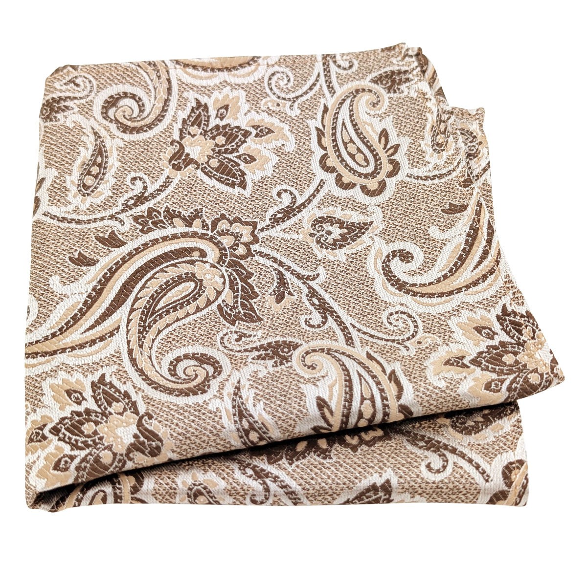 Walnut Baroque Paisley Pocket Square