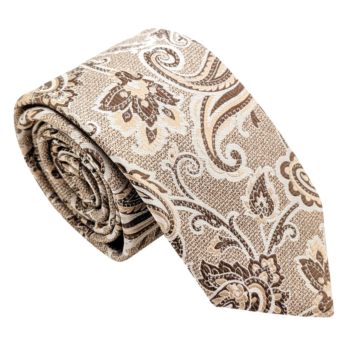 Walnut Baroque Paisley Wedding Tie