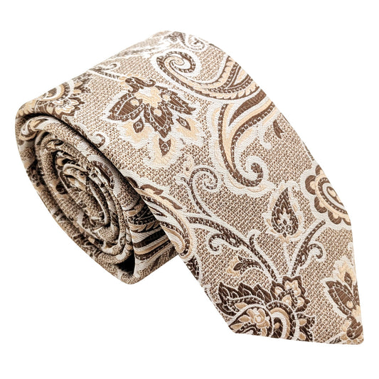 Walnut Baroque Paisley Wedding Tie