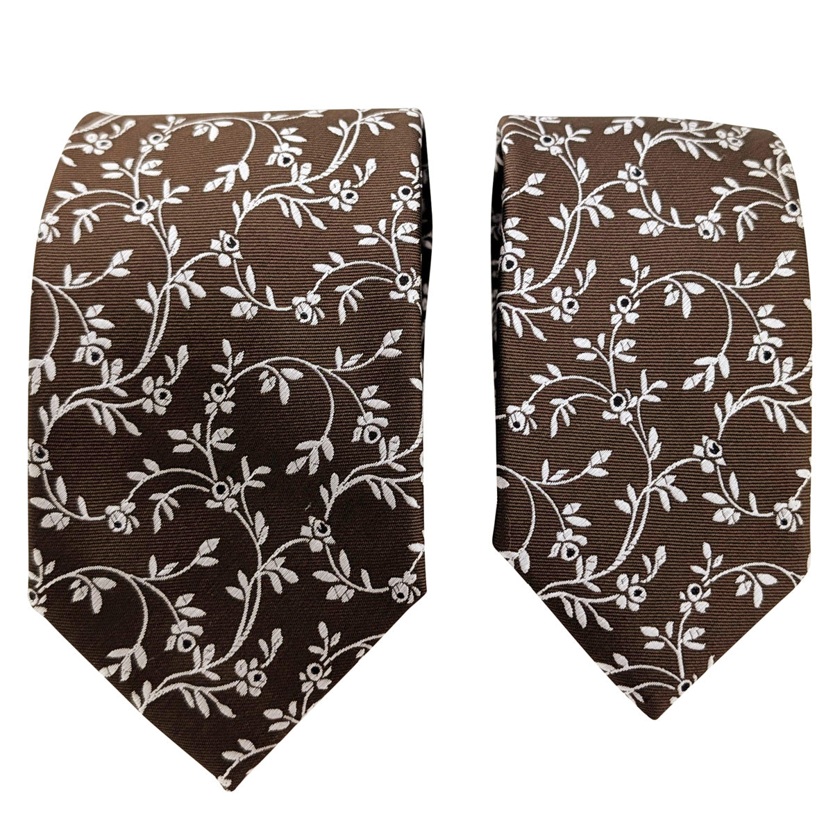 Walnut Leaves Wedding Tie and Boys Tie Comparison
