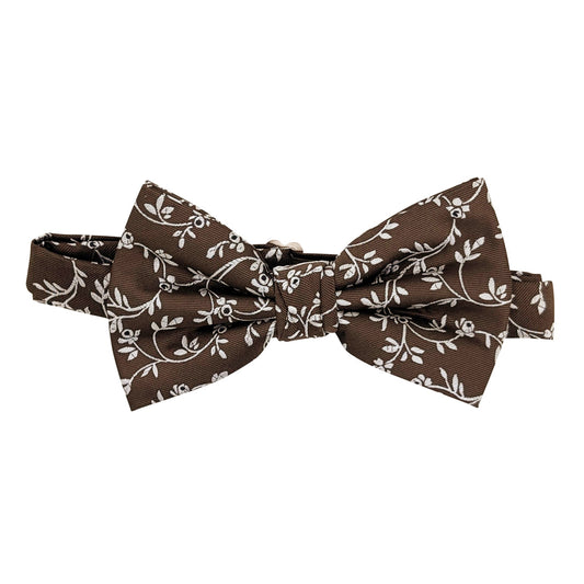 Walnut Leaves bow tie with adjustable neckstrap