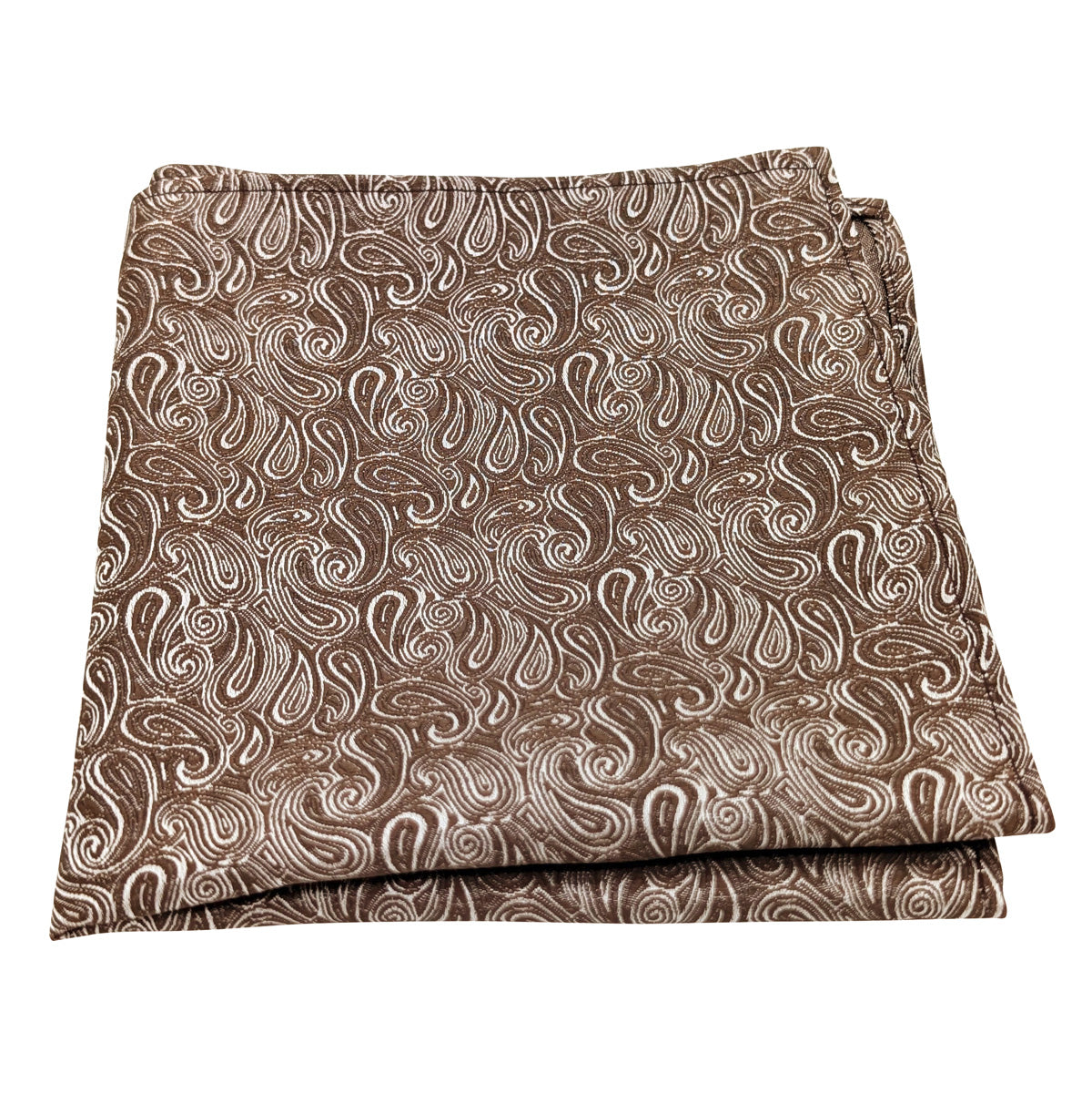 Walnut Paisley Pocket Square