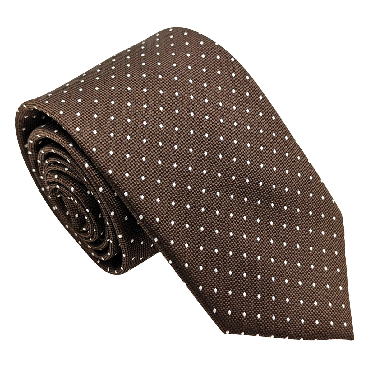 Walnut Pin Dots Wedding Tie