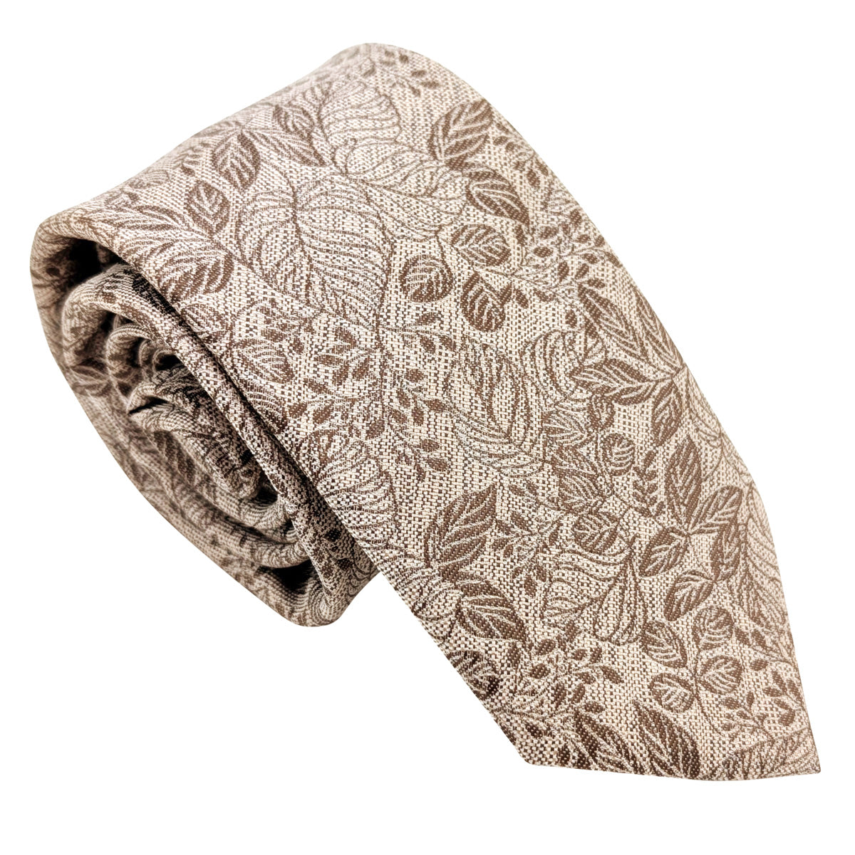 Walnut Woodland Leaves Wedding Tie