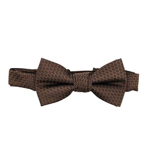 Walnut Woven Kids Bow Tie with adjustable neckstrap