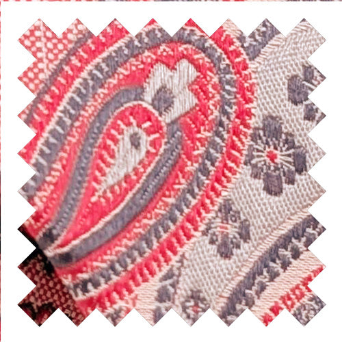 Watermelon Paisley Silk Wedding Swatch