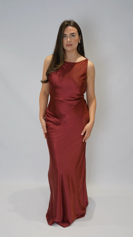 Burgundy Satin Dress Match - from Victoria Lou Bridal