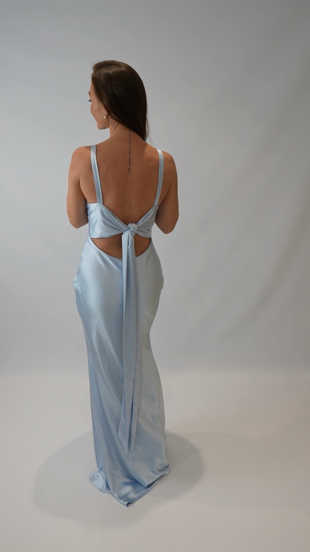 Ice Blue Satin Dress Match - from Victoria Lou Bridal