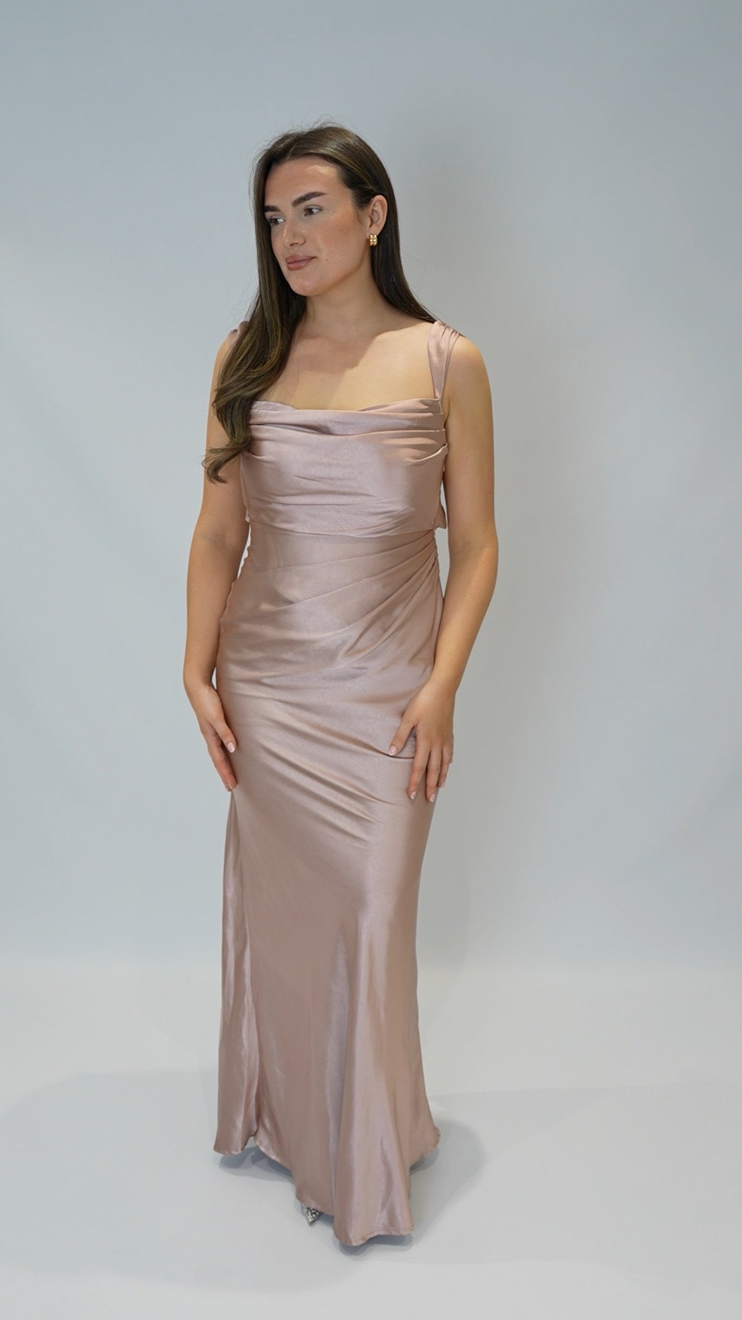 Muted Pink Satin Dress Match - from Victoria Lou Bridal