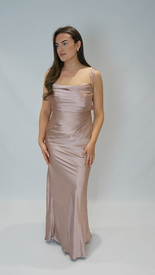 Muted Pink Satin Dress Match - from Victoria Lou Bridal