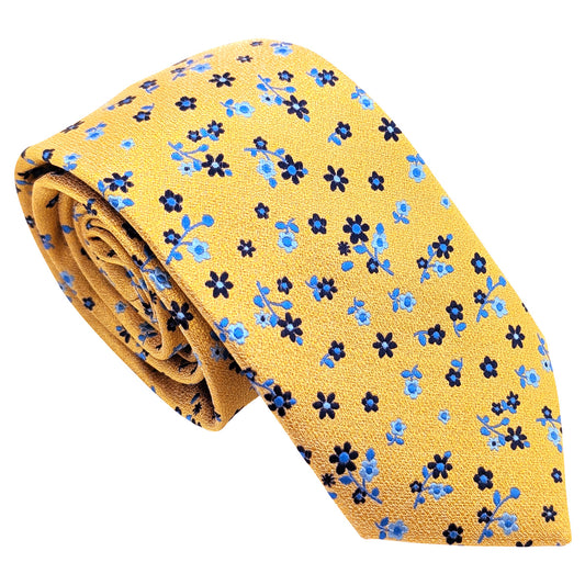 Yellow-Ditsy-Floral-Wedding-Tie