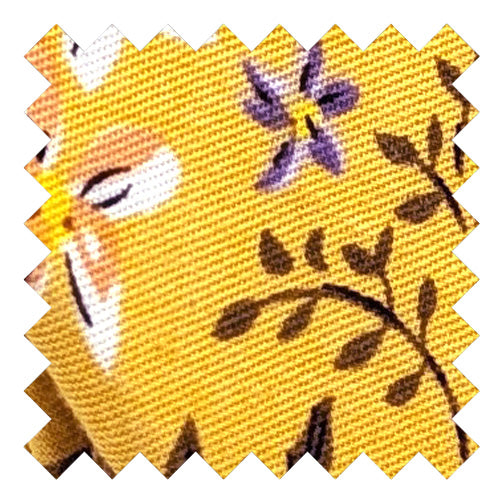 Yellow Floral Cotton Wedding Swatch