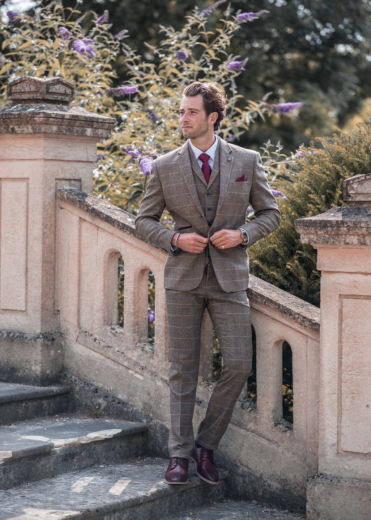 Albert Brown Tweed Trousers - Trousers - 
