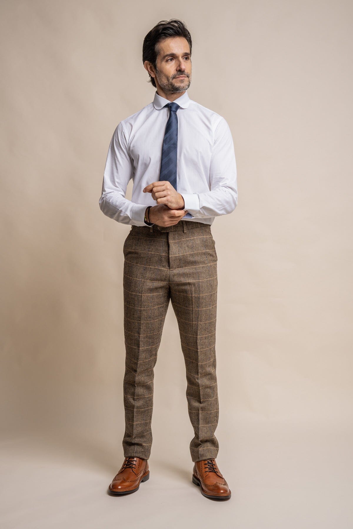 Albert Brown Tweed Trousers - Trousers - 