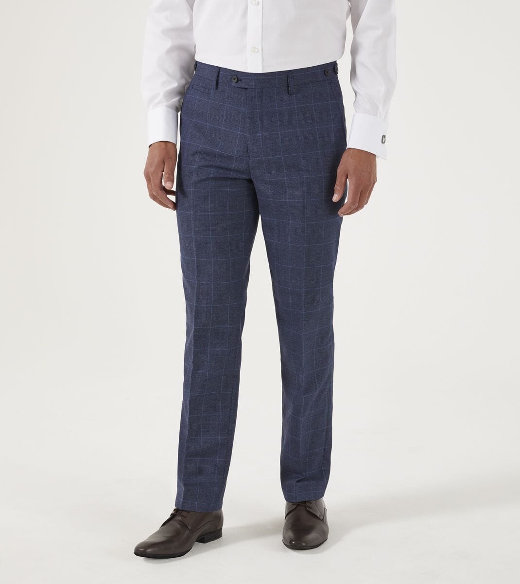 Anello Blue Prince Of Wales Check Trousers - Trousers - 28R - Swagger & Swoon