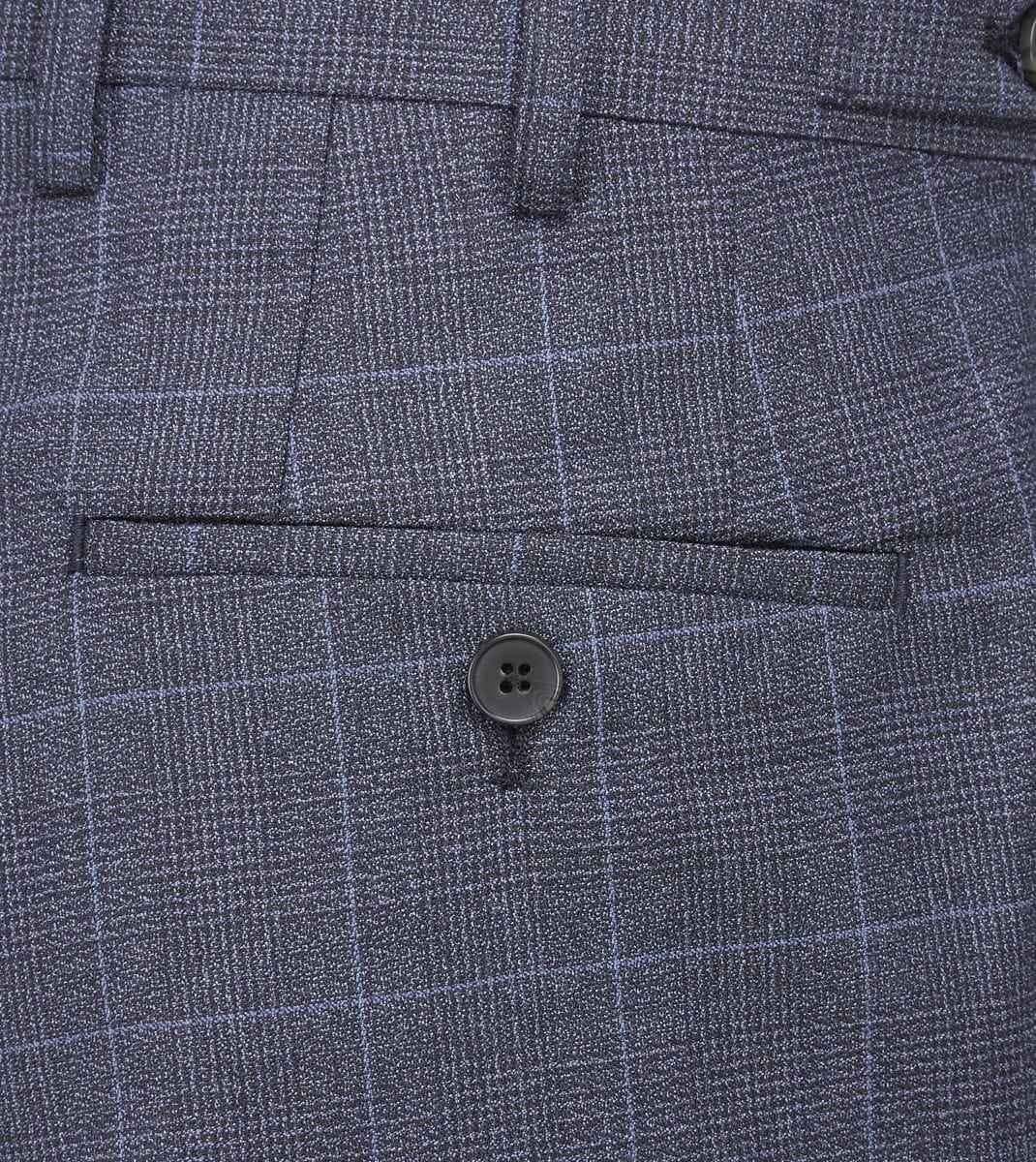 Anello Blue Prince Of Wales Check Trousers - Trousers - 28R - Swagger & Swoon