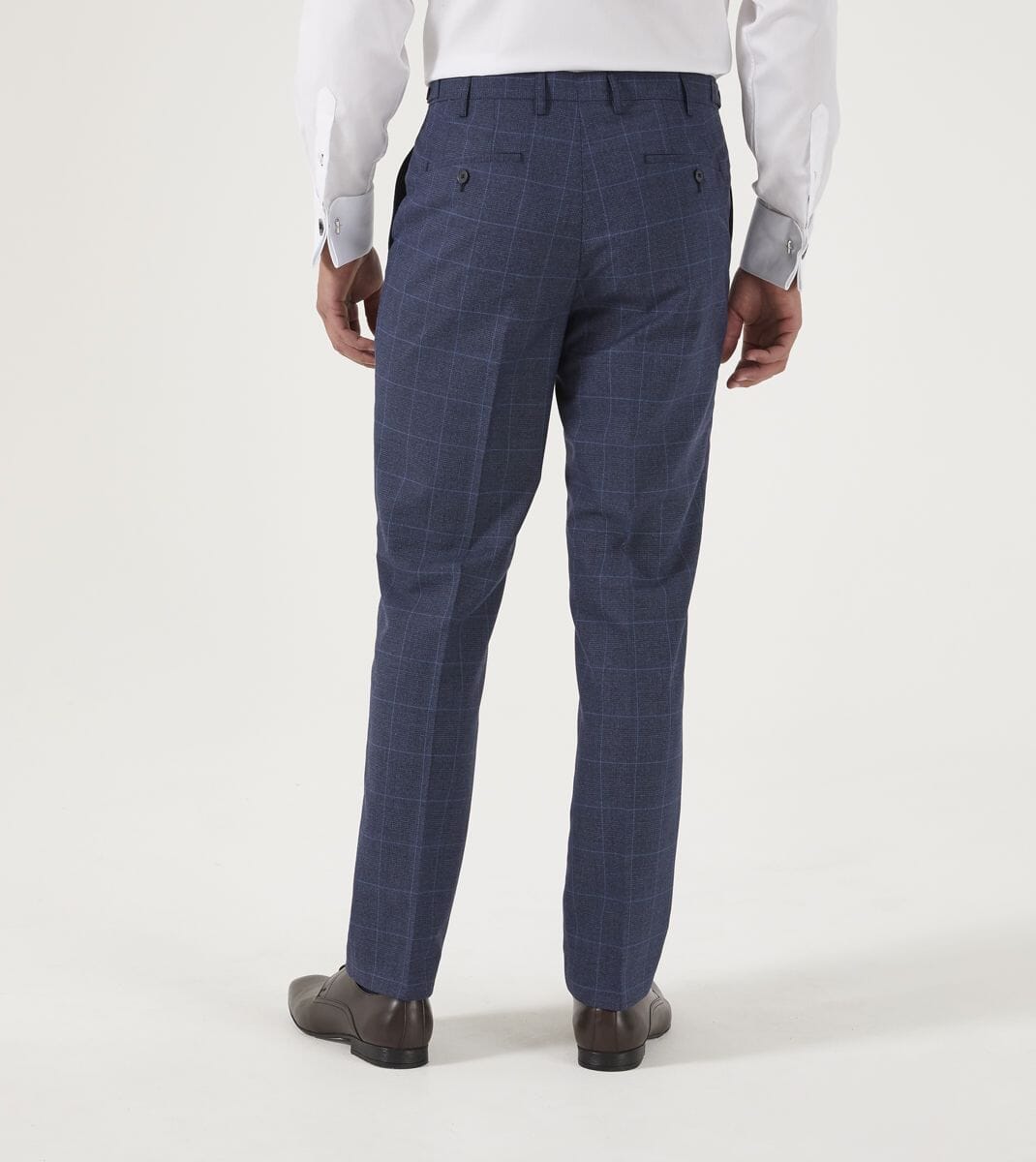Anello Blue Prince Of Wales Check Trousers - Trousers - 28R - Swagger & Swoon