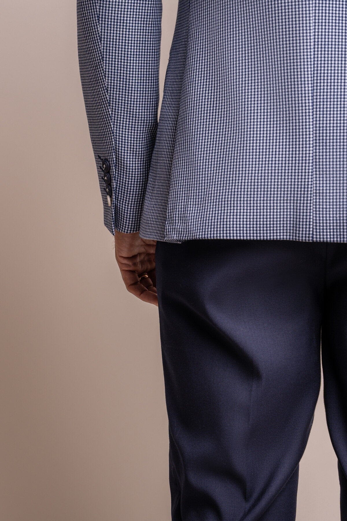 Baresi Blue Houndstooth Blazer - Blazers & Jackets - 