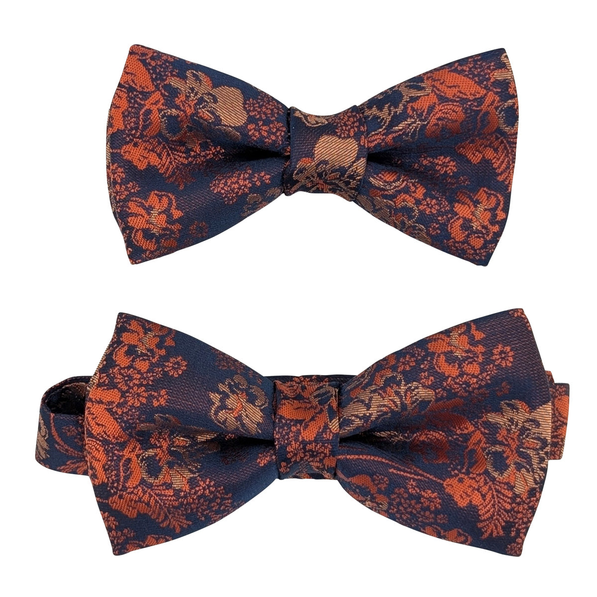 Navy & Orange Floral Boys Bow Ties