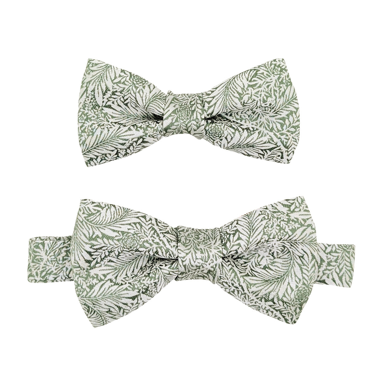 Sage & Silver Leaves Boys Bow Ties