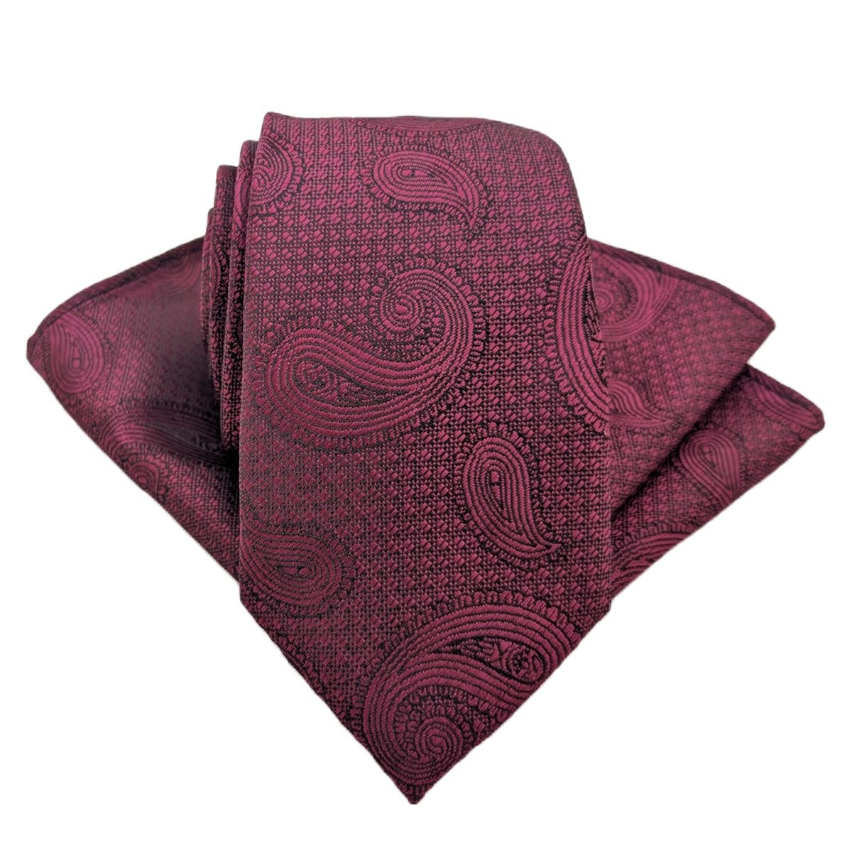 Berry Paisley Pocket Square - Wedding Pocket Square - Swagger & Swoon