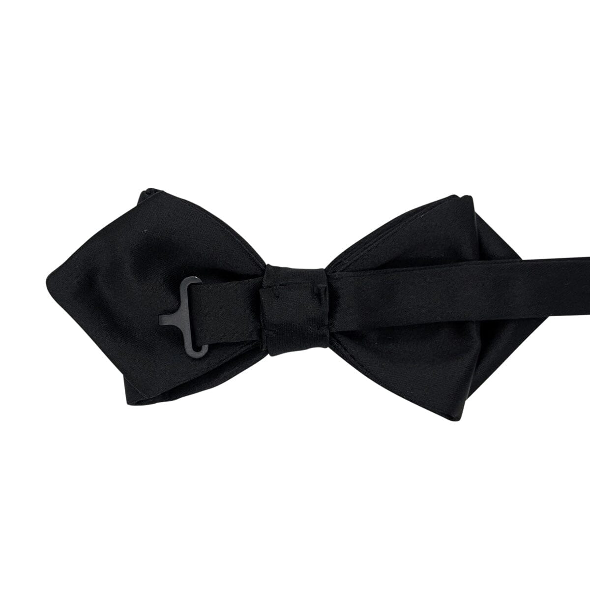 Black Satin Diamond-Point Bow Tie - Bow Ties - 