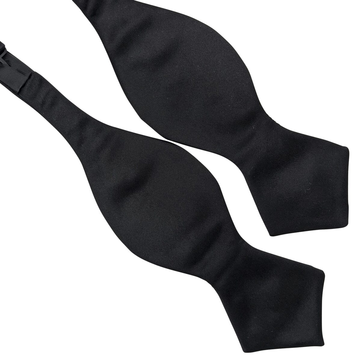 Black Satin Diamond-Point Bow Tie - Bow Ties - 