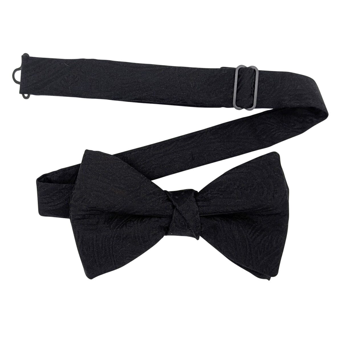 Black Silk Paisley Bow Tie - Bow Ties - Ready-Tied 