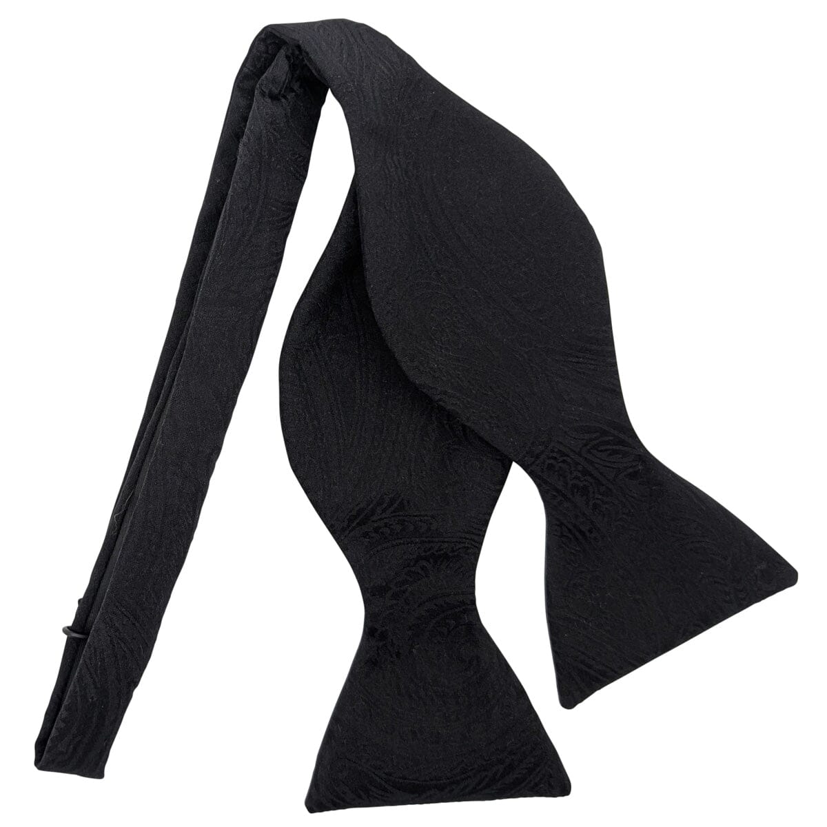 Black Silk Paisley Bow Tie - Bow Ties - Self-Tie 