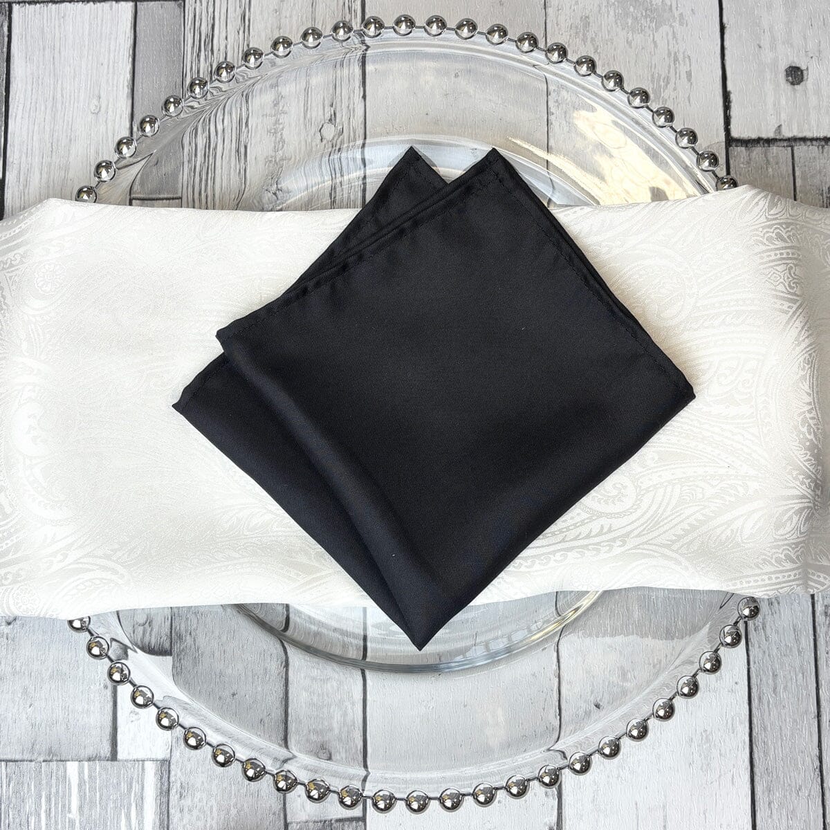 Black Silk Twill Handkerchief - Handkerchiefs - 