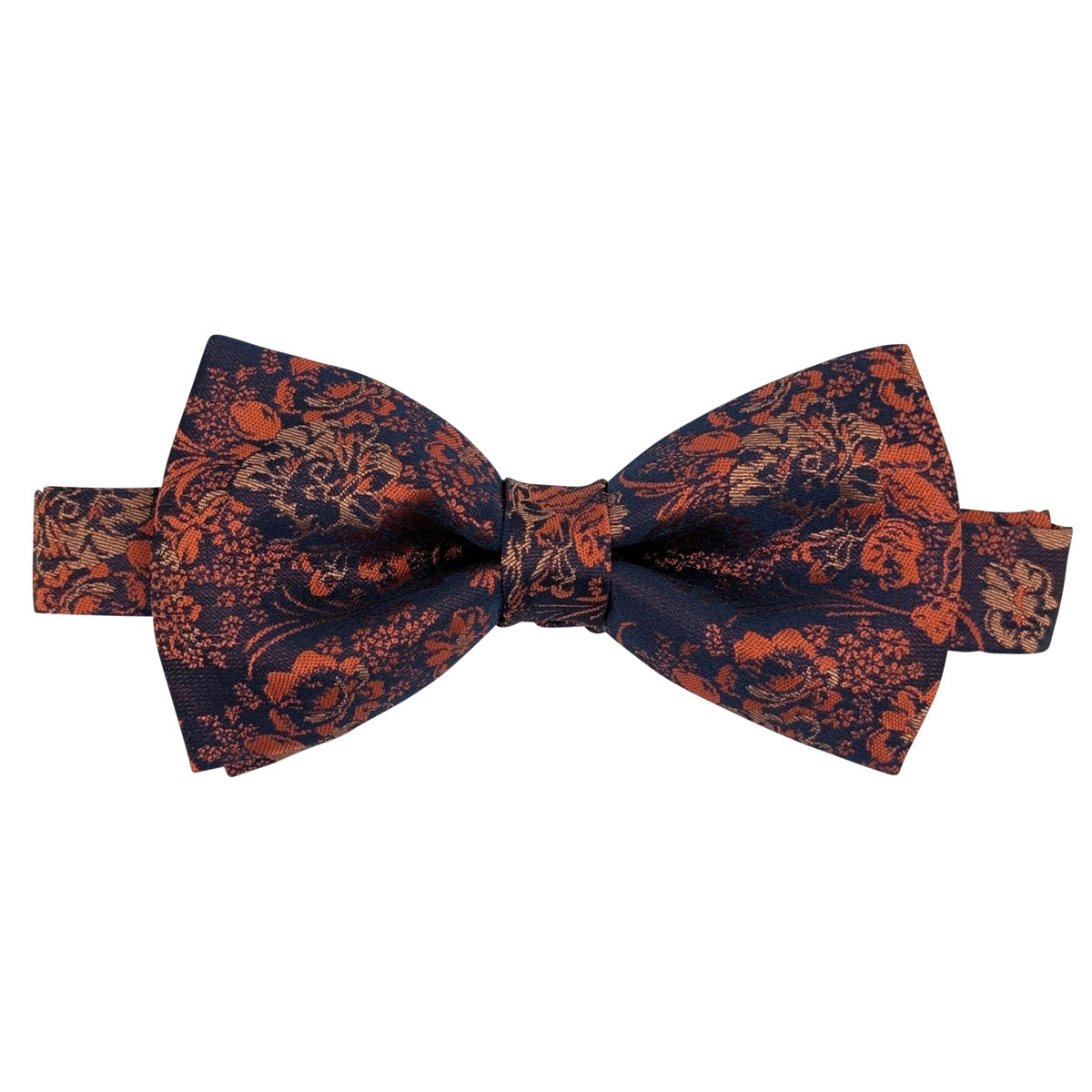 Navy & Orange Floral Bow Ties