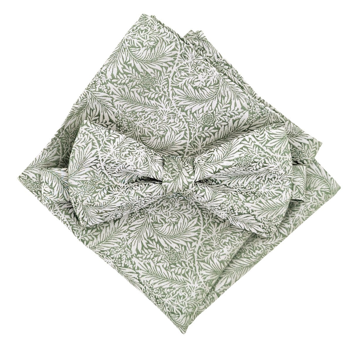 Sage & Silver Leaves Pocket Square