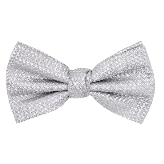 Pearl Grey Woven Bow Tie
