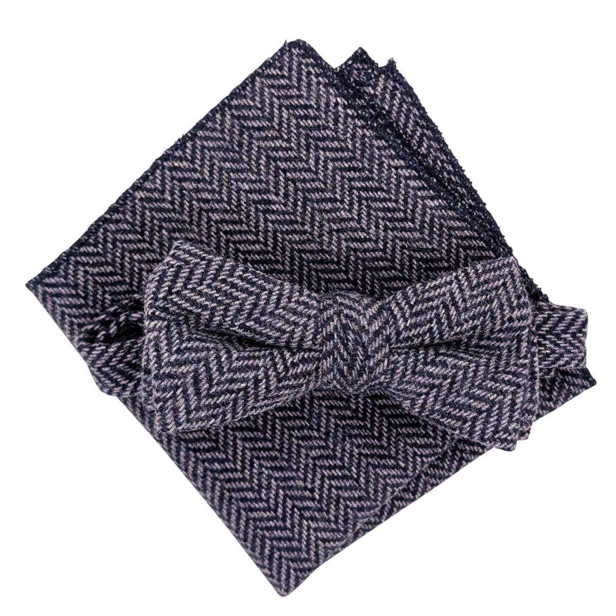 Airforce Herringbone Tweed Wedding Bow Tie