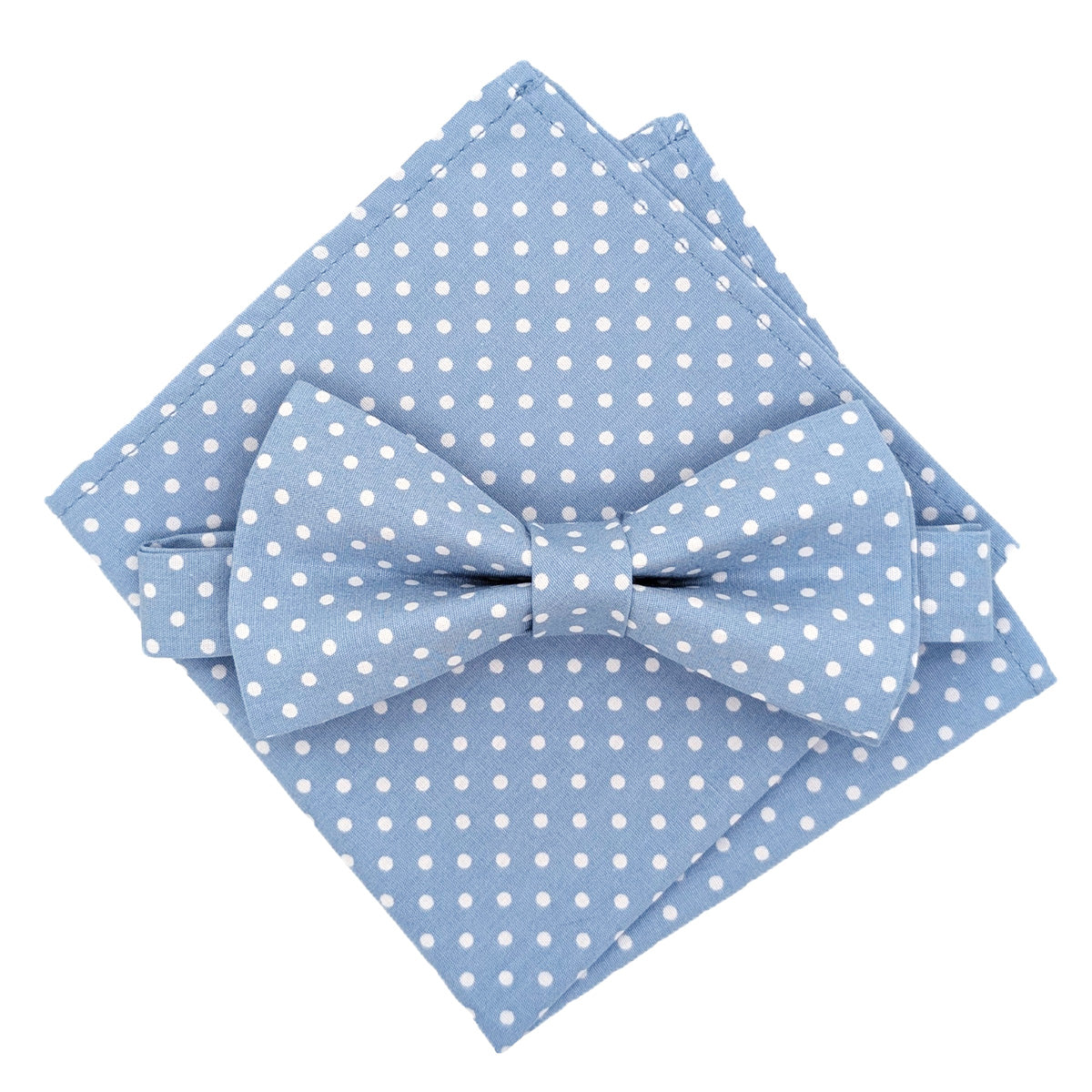 Mid Blue Spot Pocket Square