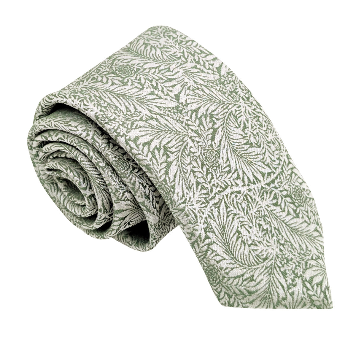 Sage & Silver Leaves Boys Ties
