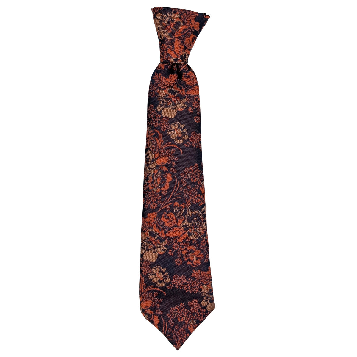 Navy & Orange Floral Boys Ties