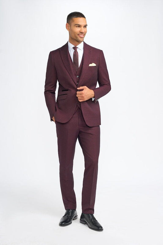Caridi Wine 3 Piece Suit - Suits - 