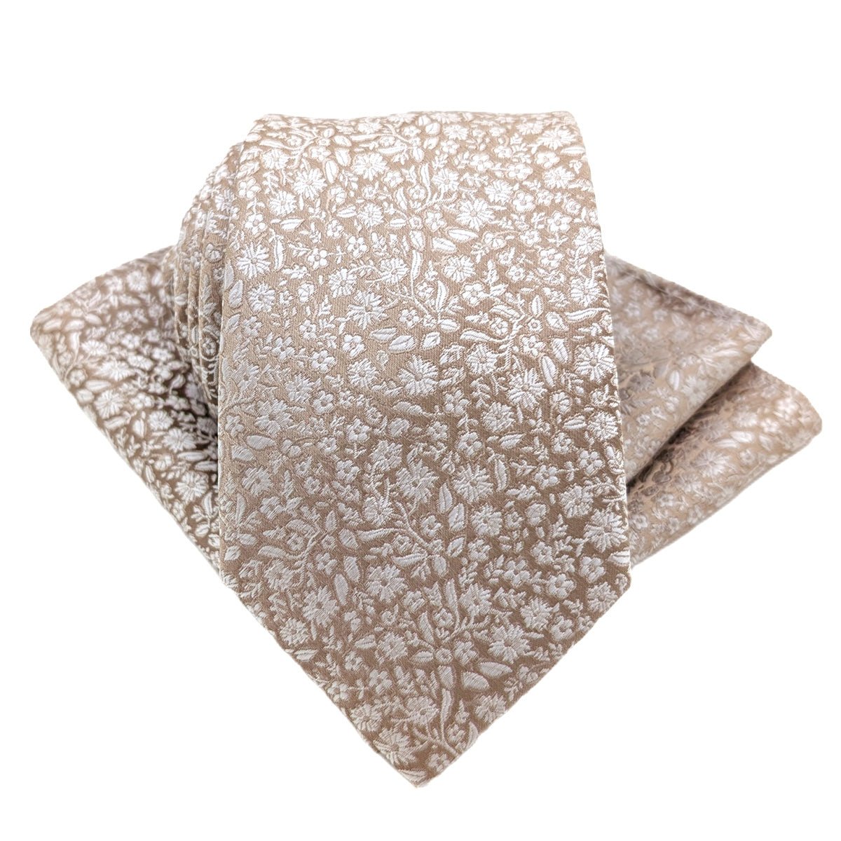 Champagne Ditsy Floral Pocket Square - Wedding Pocket Square - Swagger & Swoon