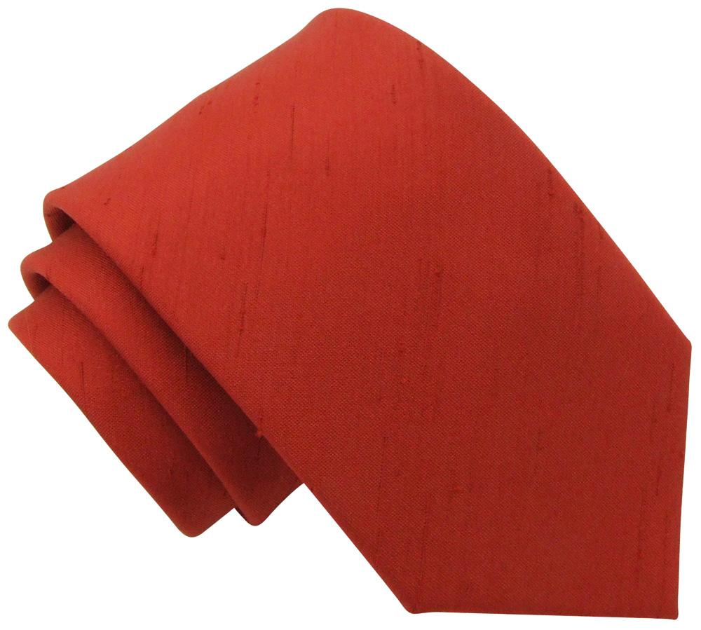 CLEARANCE - Brick Red Shantung Boys Tie - Childrenswear - Swagger & Swoon