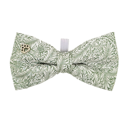 Sage & Silver Leaves Dog Bow Tie