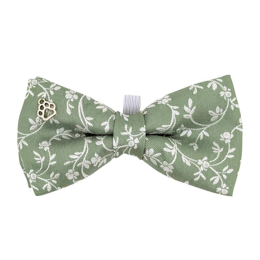 Wild Sage Leaves Dog Bow Tie