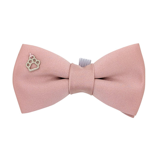 Suede Pink Dog Bow Tie