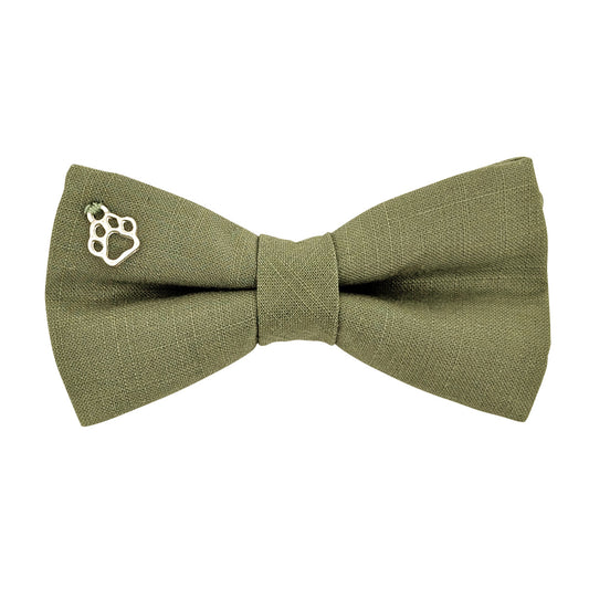 Khaki Cotton Dog Bow Tie