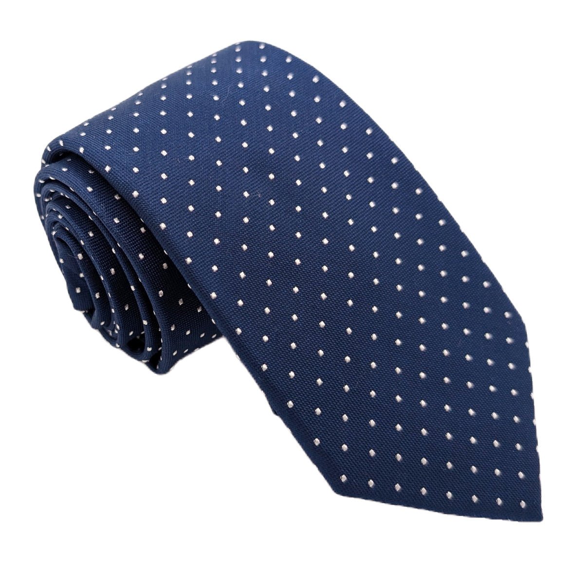 Dotty Navy Silk Wedding Swatch - Swatch - Swagger & Swoon