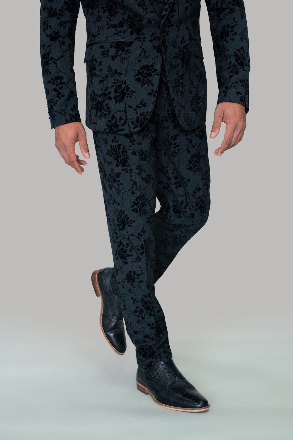Georgi Black Floral 2 Piece Suit - Suits - 