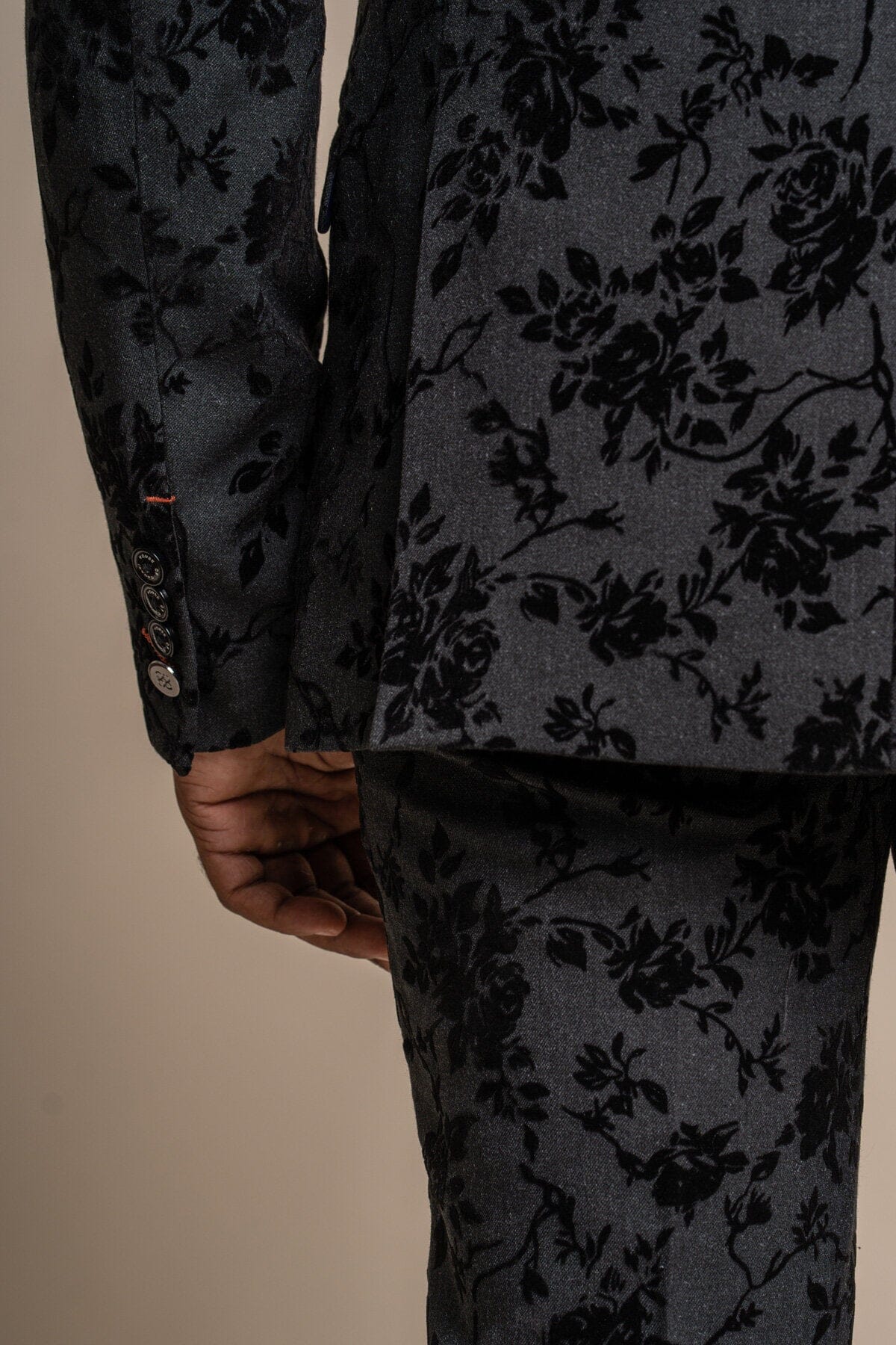 Georgi Black Floral 2 Piece Suit - Suits - 